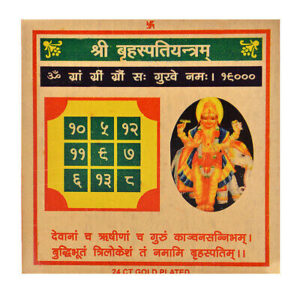 Guru Yantra Gold Plated